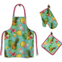 Kuchyňská zástěra SWEET 65x75 cm - Ananas - zelená