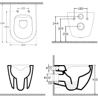Isvea INFINITY závěsná WC mísa, Rimless, 36, 5x53cm, bílá 10NF02004