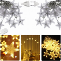 Dekorační LED girlanda HVĚZDIČKY - 2,5 m - teplá bílá