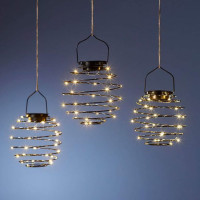Dekorační solární LED osvětlení LAMPION - 19 cm - teplá bílá