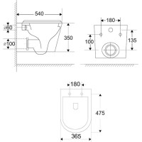 WC závěsné kapotované, Smart Flush RIMLESS, keramické, vč. sedátka