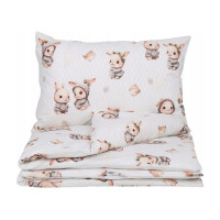 Dětské bavlněné povlečení do postýlky 135x100 cm BABYMAM PREMIUM - Zajíčci