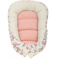 Oboustranné hnízdečko (kokon) pro miminko - BABYMAM PREMIUM set 7v1 - Tajemná zahrada s meruňkovou minky