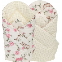 Oboustranné hnízdečko (kokon) pro miminko - BABYMAM PREMIUM set 7v1 - Tajemná zahrada s meruňkovou minky