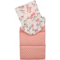 Oboustranné hnízdečko (kokon) pro miminko - BABYMAM PREMIUM set 7v1 - Tajemná zahrada s meruňkovou minky