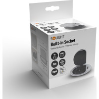 Solight 1z + USB-C 20W PD vestavná zásuvka, 2m, stříbrná