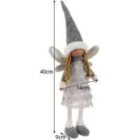 Vánoční dekorační figurka Víla - šedá