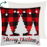 Vánoční povlak na polštář JOY 45x45 cm - 3 stromečky