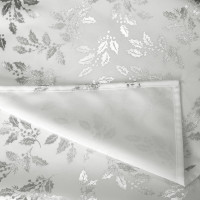 Vánoční ubrus MERRY 200x140 cm - Cesmína - bílý/stříbrný