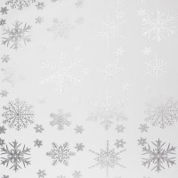 Vánoční ubrus MERRY 160x110 cm - Sněhové vločky - bílý/stříbrný