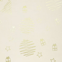 Vánoční ubrus MERRY 160x110 cm - Baňky - bílý/zlatý