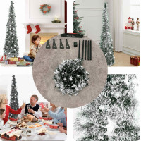 Vánoční třpytivý stromek SHINY - 150x33 cm - stříbrný
