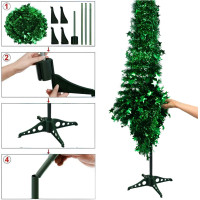Vánoční třpytivý stromek SHINY - 150x33 cm - zelený