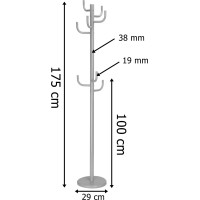 Věšák na oblečení Viktor 175 cm - šedý