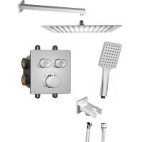 Sapho SMART SELECT podomítkový sprchový set s termostatickou baterií, 2 výstupy, vyústění, chrom RP042-01
