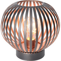 Solight kovová kulatá lucerna se žárovkou s micro LED, teplá bílá, měděná, 3xAA, 19cm