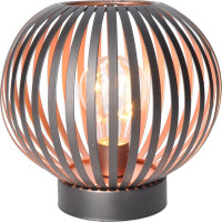 Solight kovová kulatá lucerna se žárovkou s micro LED, teplá bílá, měděná, 3xAA, 19cm