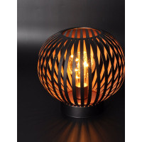 Solight kovová kulatá lucerna se žárovkou s micro LED, teplá bílá, měděná, 3xAA, 19cm