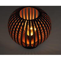 Solight kovová kulatá lucerna se žárovkou s micro LED, teplá bílá, měděná, 3xAA, 19cm