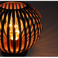 Solight kovová kulatá lucerna se žárovkou s micro LED, teplá bílá, měděná, 3xAA, 19cm