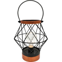 Solight kovová lucerna se žárovkou s micro LED, teplá bílá, 3xAA, 20cm