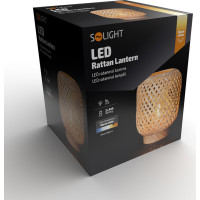 Solight ratanová LED lucerna s LED žárovkou, teplá bílá, 3x AAA, 19cm