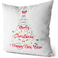 Povlak na polštář Stromeček Merry Christmas - 45x45 cm - bílý