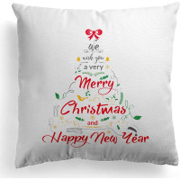 Povlak na polštář Stromeček Merry Christmas - 45x45 cm - bílý