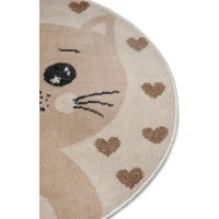 Dětský koberec Adventures 105963 Cream Beige kruh