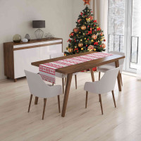 Vánoční běhoun SCANDI Sněhové vločky - 140x40 cm - bílý/červený