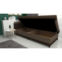Čalouněná postel s úložným prostorem OLIVIA II- 200x80 cm - hnědá
