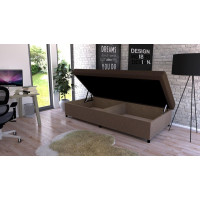Čalouněná postel s úložným prostorem VELNO II - 200x80 cm - hnědá
