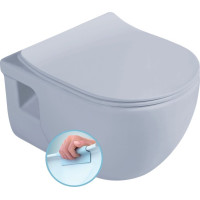 Sapho BRILLA závěsná WC mísa, Rimless, 36, 5x53cm, světlá modrá mat 100614-107