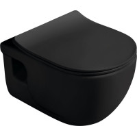 Sapho BRILLA závěsná WC mísa, Rimless, 36, 5x53cm, černá mat 100614-110