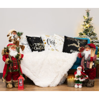 Vánoční dekorativní figurka Santa Claus s jehličím a stuhou - 30 cm