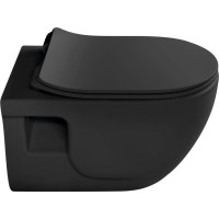 Sapho BRILLA závěsná WC mísa, Rimless, 36, 5x53cm, černá mat 100614-110