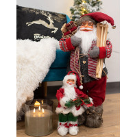 Vánoční dekorativní figurka Santa Claus s jehličím a stuhou - 30 cm