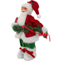 Vánoční dekorativní figurka Santa Claus s jehličím a stuhou - 30 cm
