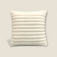 Povlak na polštář ABBY 45x45 cm - imitace kožešiny - ecru/krémový