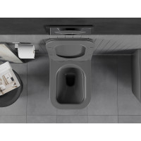 Závěsné WC MEXEN TEO RIMLESS - tmavě šedé matné + Duroplast sedátko, 30854071