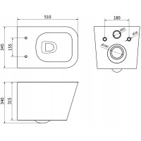 Závěsné WC MEXEN TEO RIMLESS - tmavě šedé matné + Duroplast sedátko, 30854071