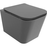 Závěsné WC MEXEN TEO RIMLESS - tmavě šedé matné + Duroplast sedátko, 30854071
