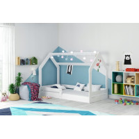 Dětská domečková Montessori postel REGINA 160x80 cm - bílá