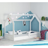 Dětská domečková Montessori postel REGINA 160x80 cm - bílá