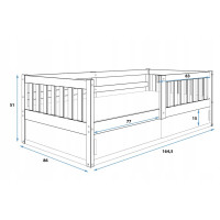 Dětská postel s úložným prostorem SMART 160x80 cm - přírodní
