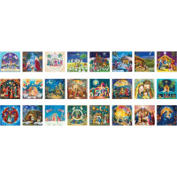 EUROGRAPHICS Puzzle Adventní kalendář: Narození Ježíška 24x50 dílků