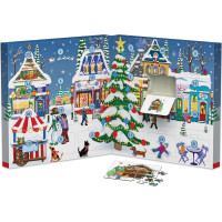 EUROGRAPHICS Puzzle Adventní kalendář: Vánoční jarmark 24x50 dílků