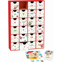 EUROGRAPHICS Puzzle Adventní kalendář: Vánoční tlapky 24x50 dílků