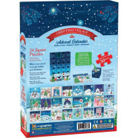 EUROGRAPHICS Puzzle Adventní kalendář: Vánoční vesnice 24x50 dílků