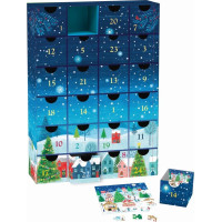 EUROGRAPHICS Puzzle Adventní kalendář: Vánoční vesnice 24x50 dílků